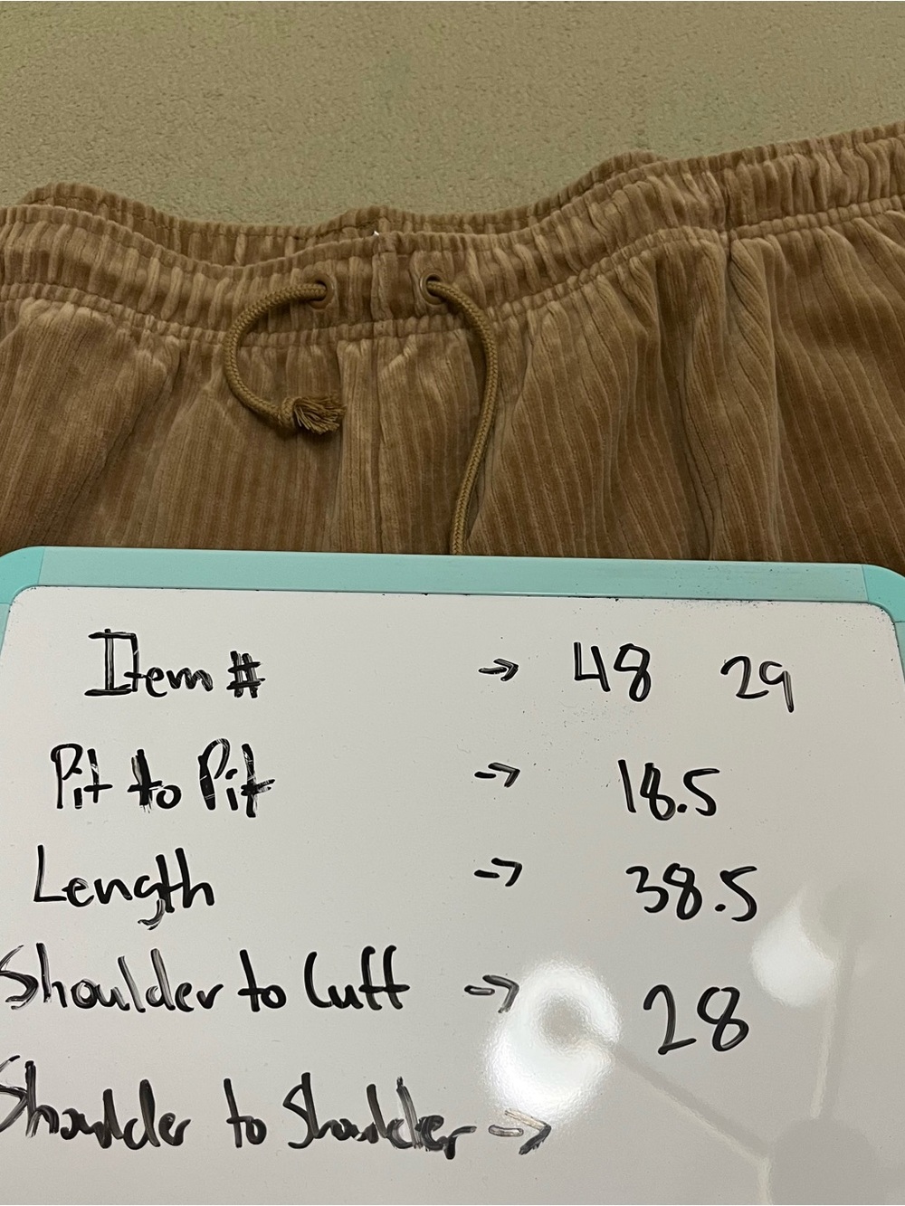 Nike Sweatshirt Womens Beige Corduroy 1/4 Zip XL Pullover and 1X Sweatpants Set - Picture 12 of 12